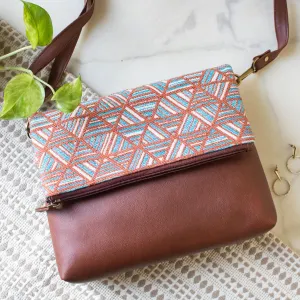 Fold Over Sling Bag - Pastel Maze