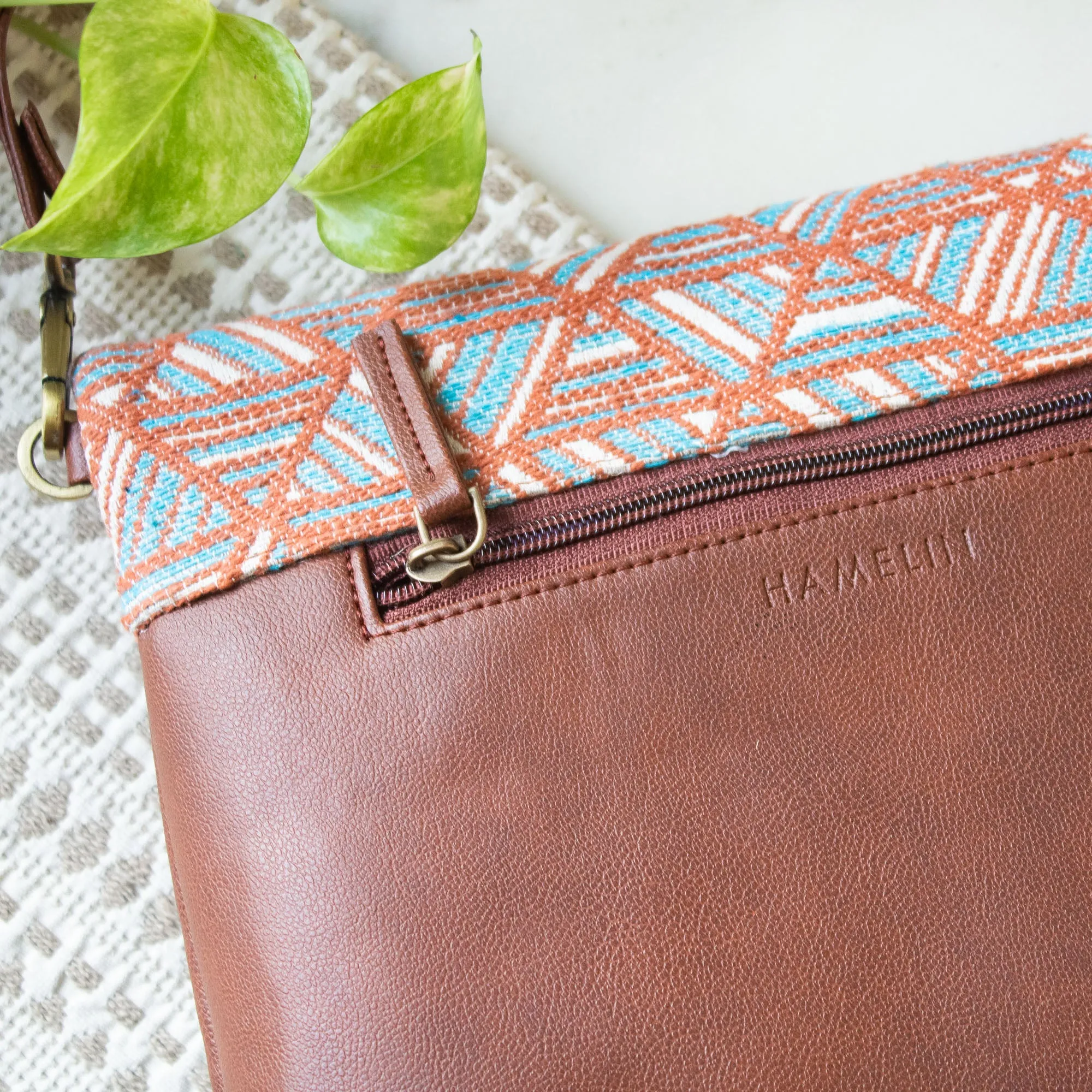 Fold Over Sling Bag - Pastel Maze