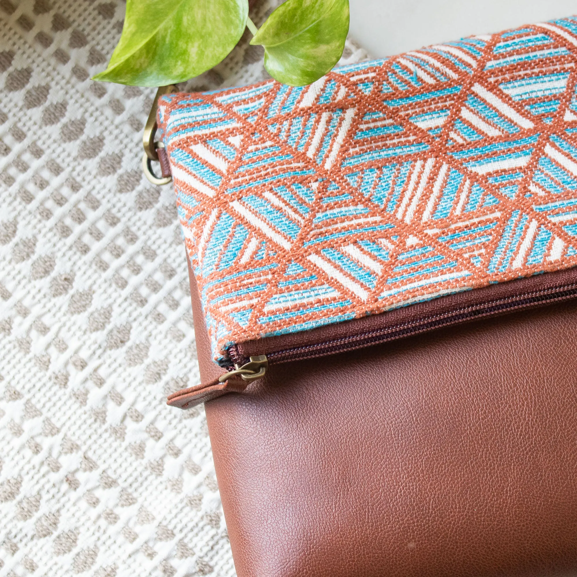 Fold Over Sling Bag - Pastel Maze