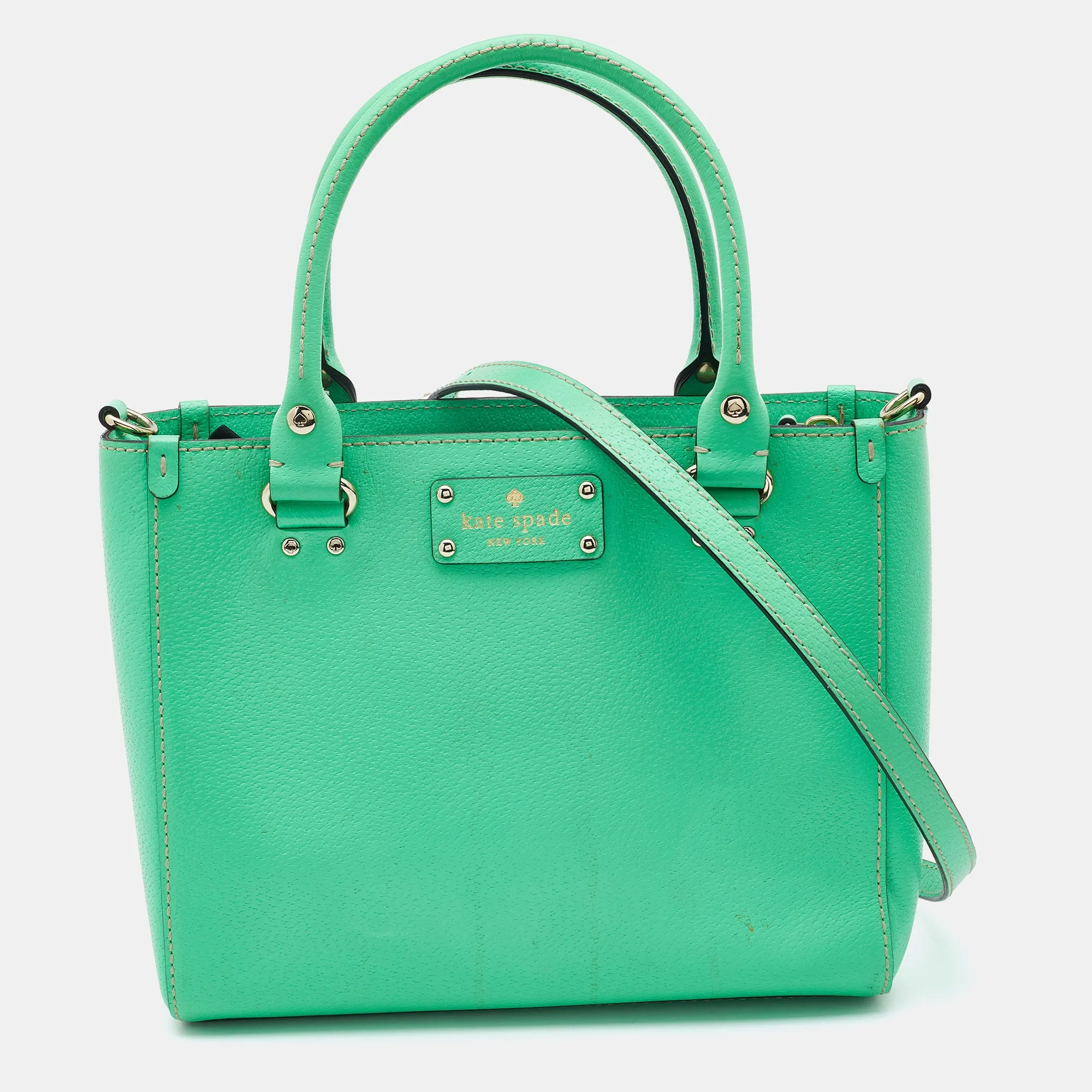 Green Leather Wellesley Quinn Tote