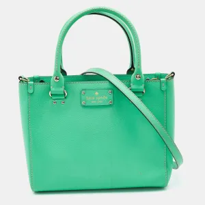 Green Leather Wellesley Quinn Tote