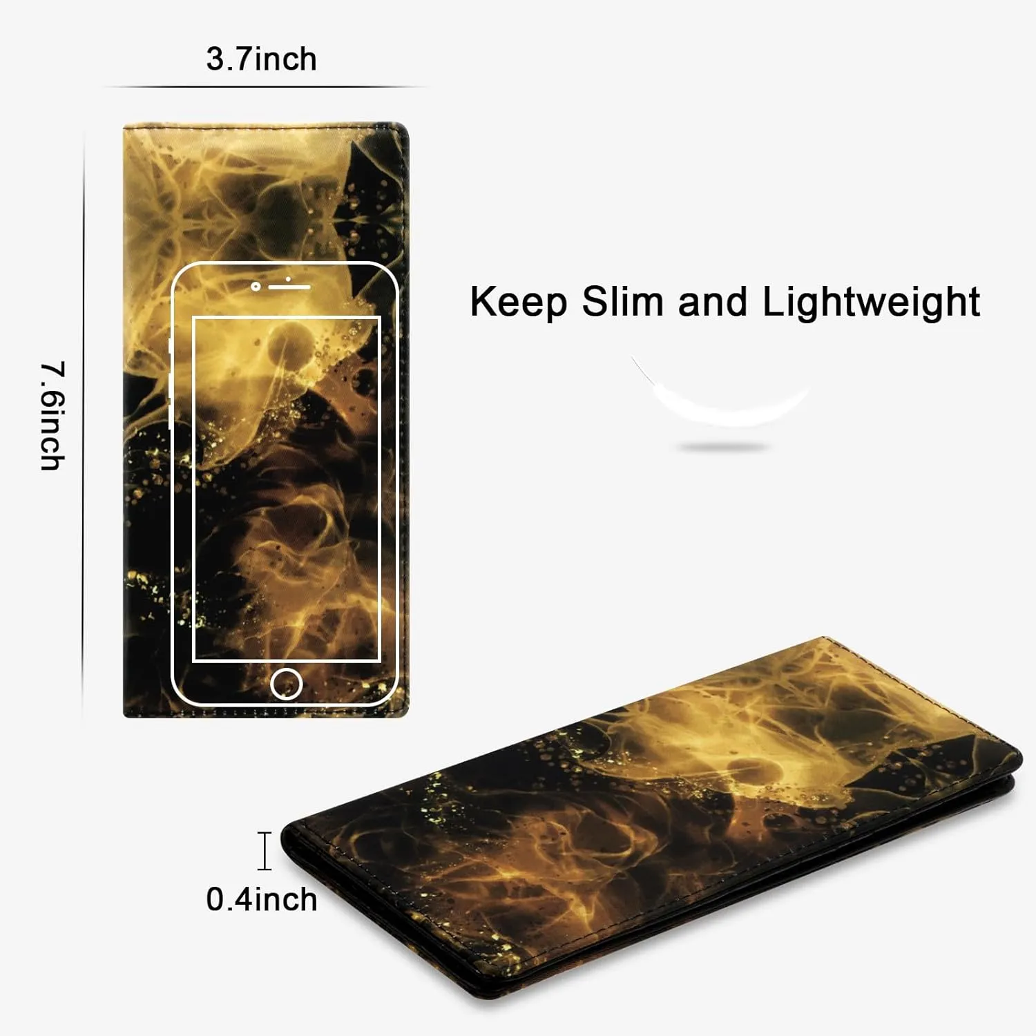 HUA ANGEL Bifold Wallets, Slim Long Wallet for Women RFID Blocking Ultra Thin Credit Card Holder Ladies Clutch Purse Billfold