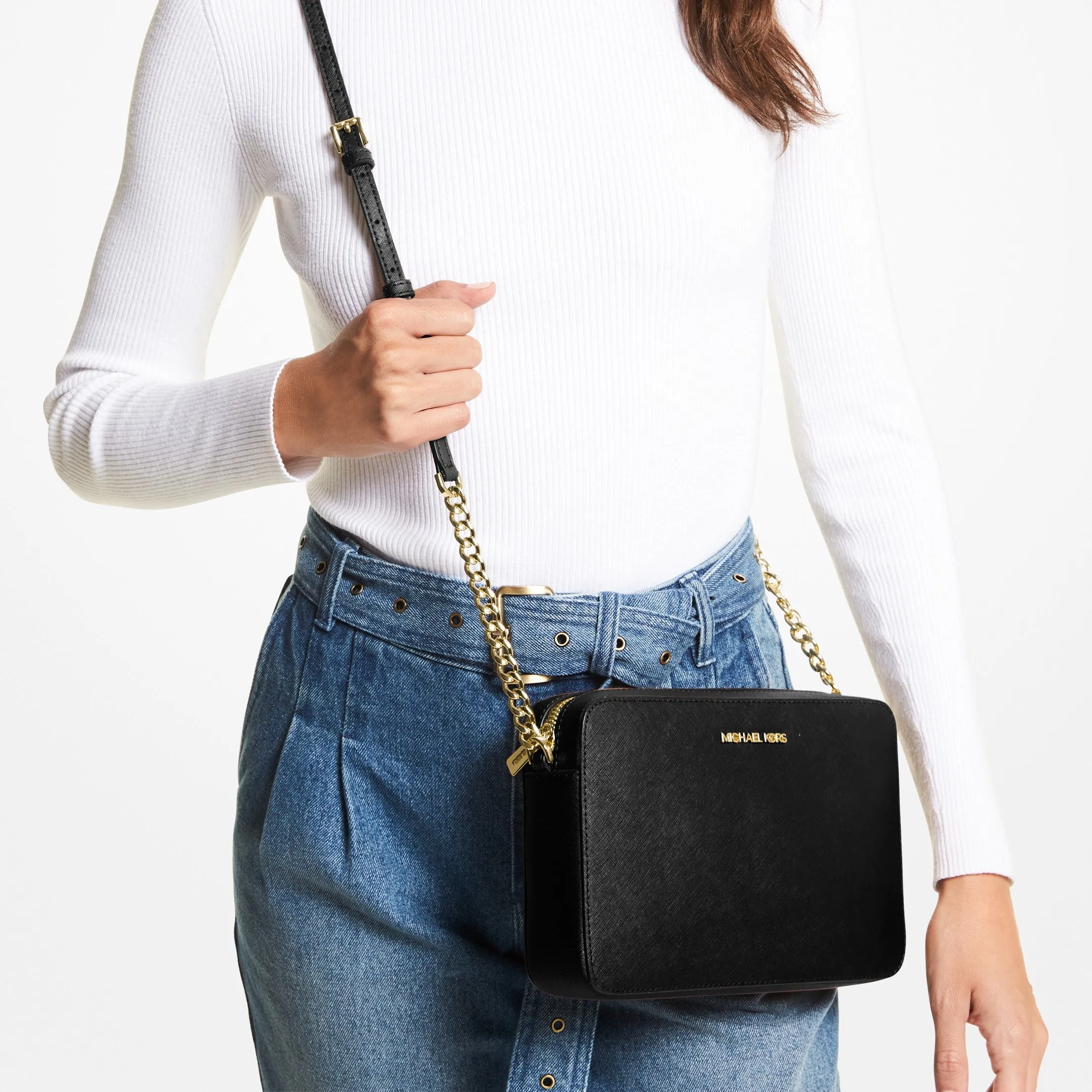 Jet Set Large Leather Crossbody Bag