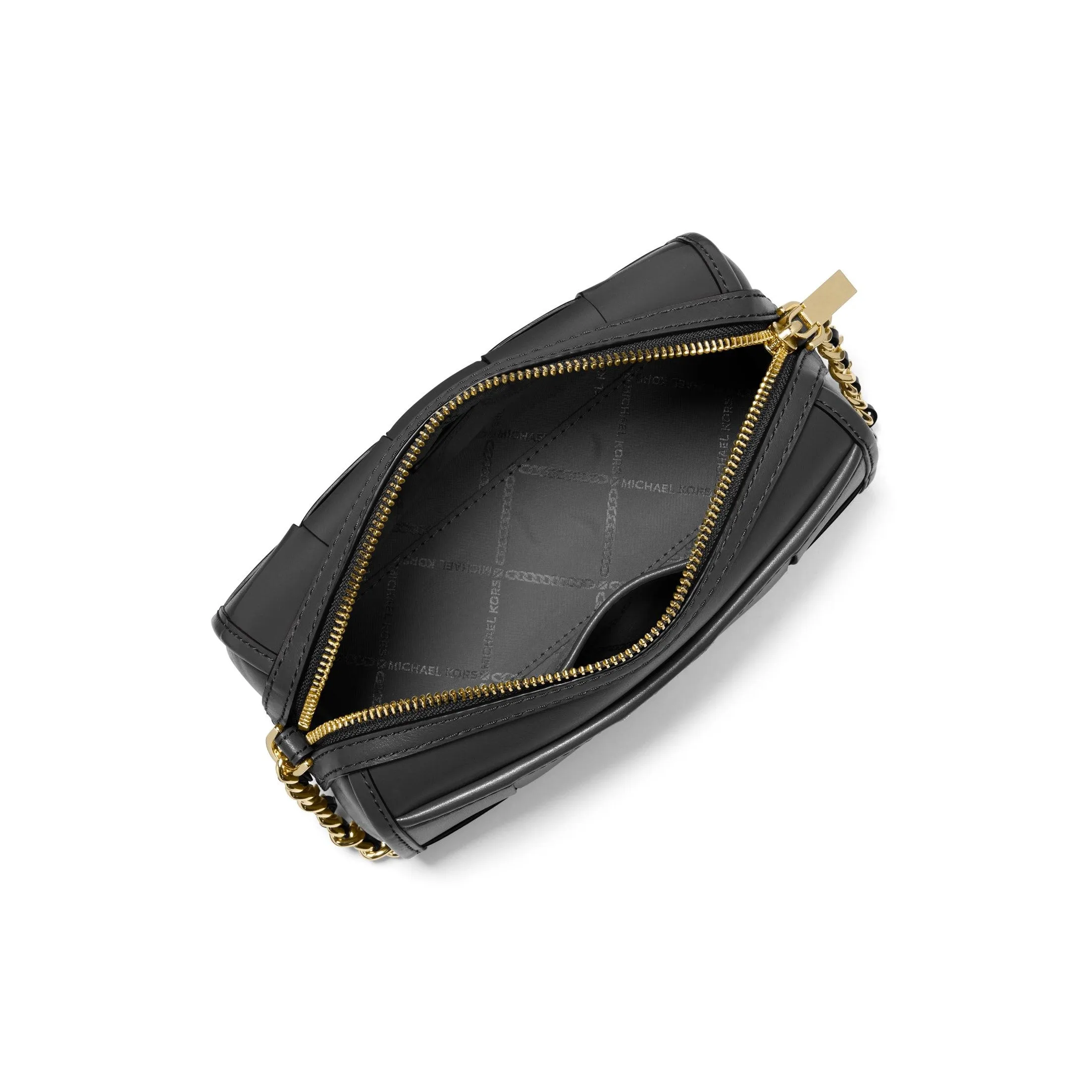 Jet Set Small Woven Leather Crossbody Bag