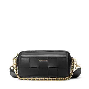 Jet Set Small Woven Leather Crossbody Bag
