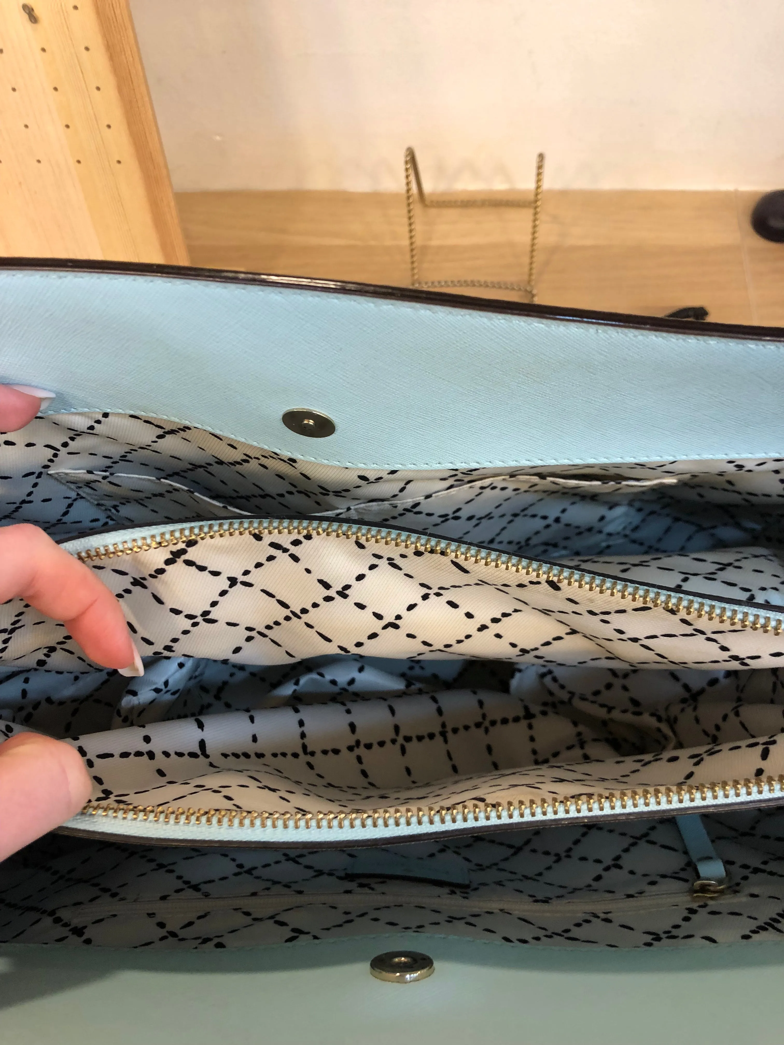 Kate Spade Light Blue Leather Tote