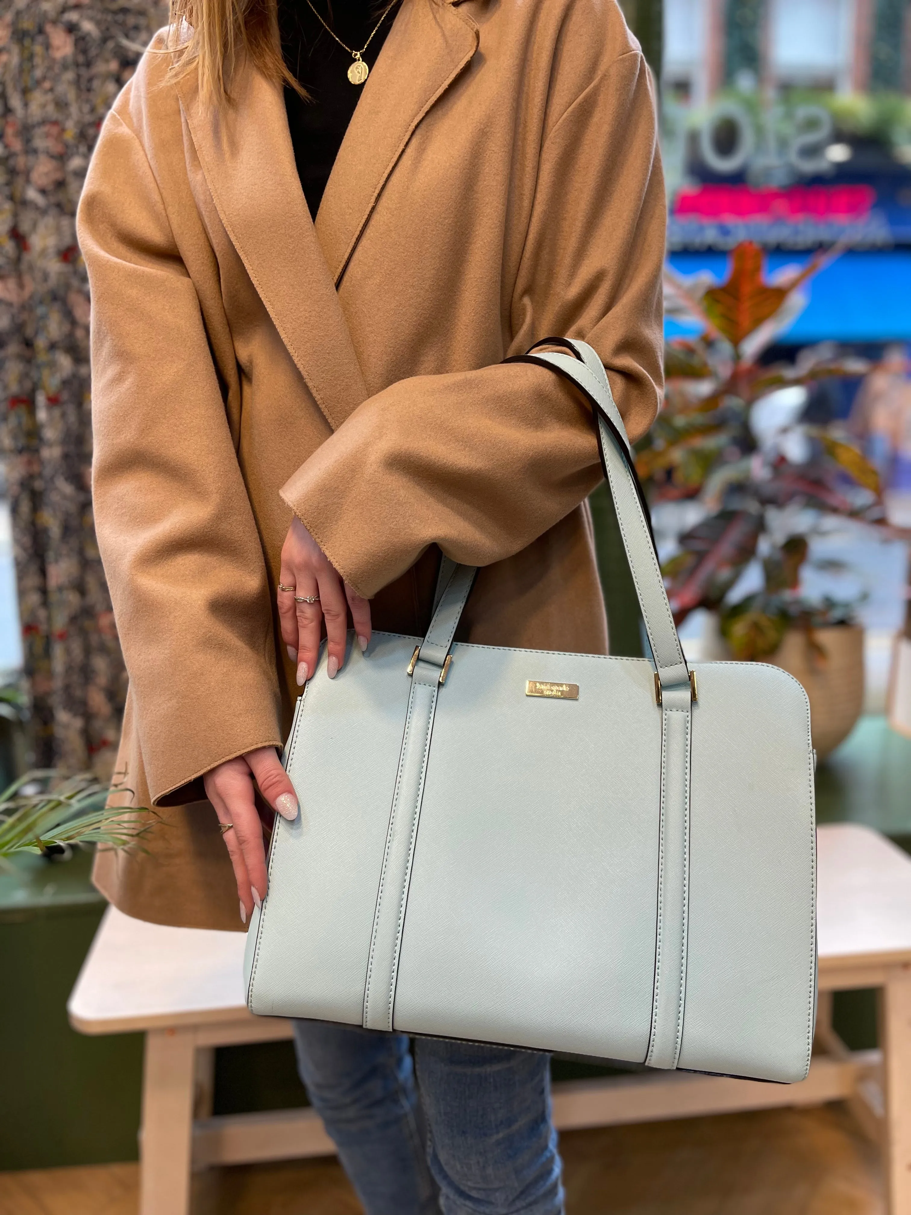 Kate Spade Light Blue Leather Tote