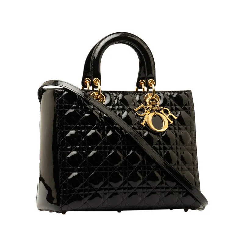 Large Cannage Patent Leather Lady Dior