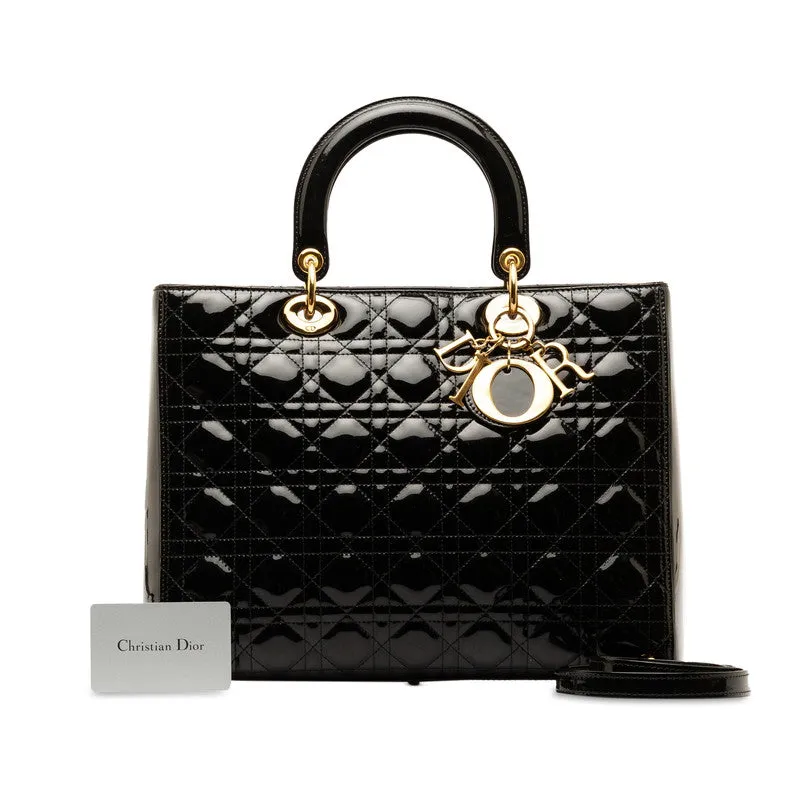 Large Cannage Patent Leather Lady Dior