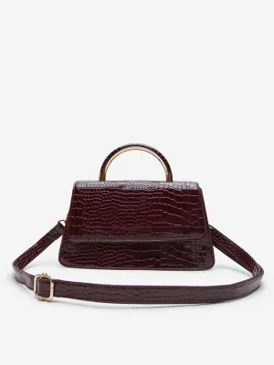 LOV Maroon Textured Sling Bag