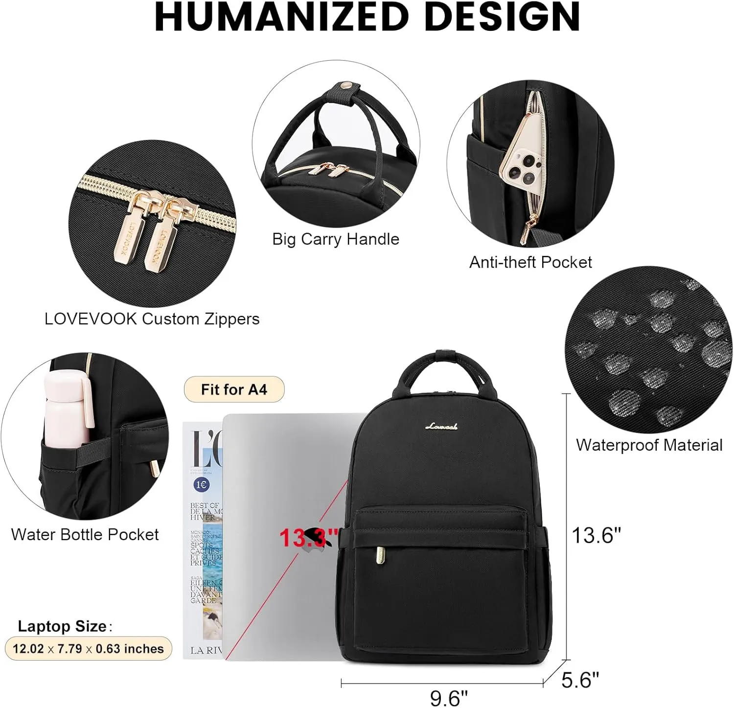 LOVEVOOK Mini Backpack Purse for Women Small Backpack with USB Charging Port, Cute Fashion Daypack for Work Travel Daily