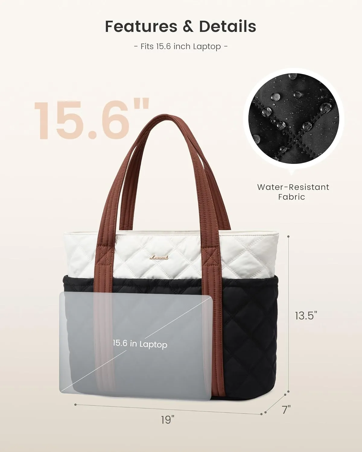 LOVEVOOK Puffer Tote Bag for Women, Puffy Work Handbag, Travel Shoulder Carry On Bag with Zipper for Teacher Nurse Gym