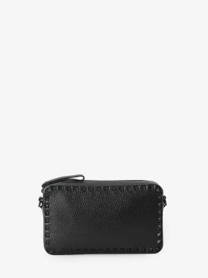 Men's Rockstud Crossbody Bag in Black | 5Y2B0704CWB