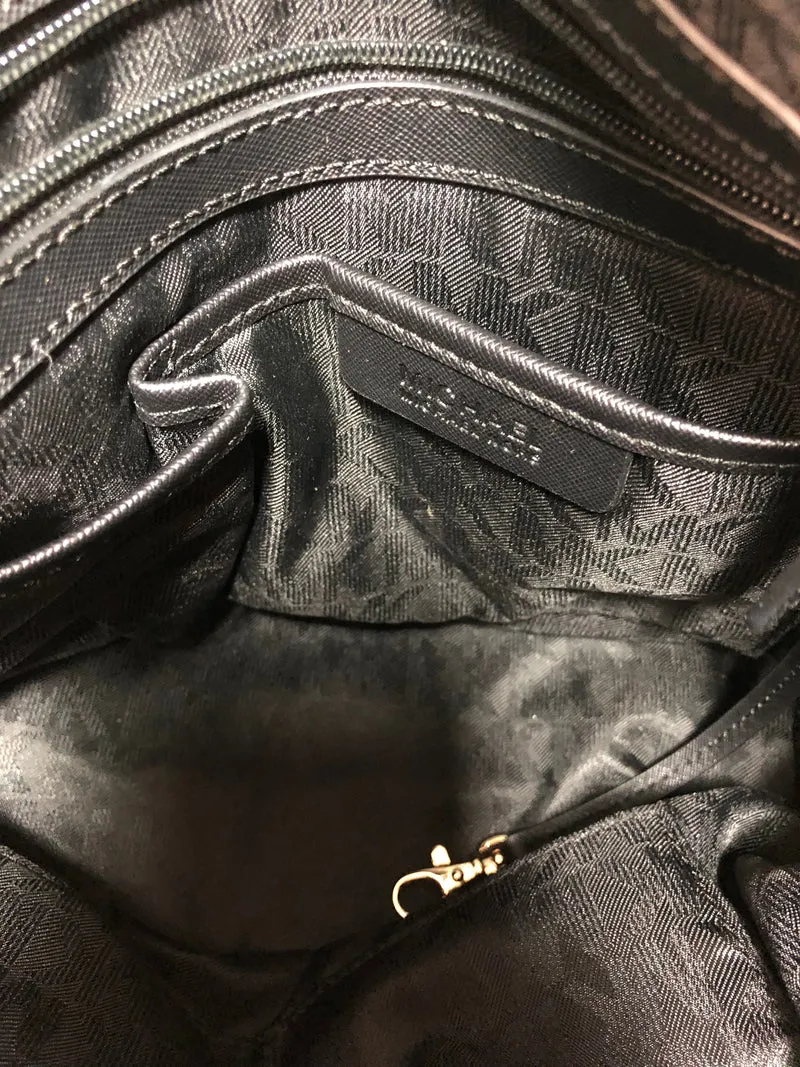 Michael Kors Black Leather Jet Set Medium Travel Tote