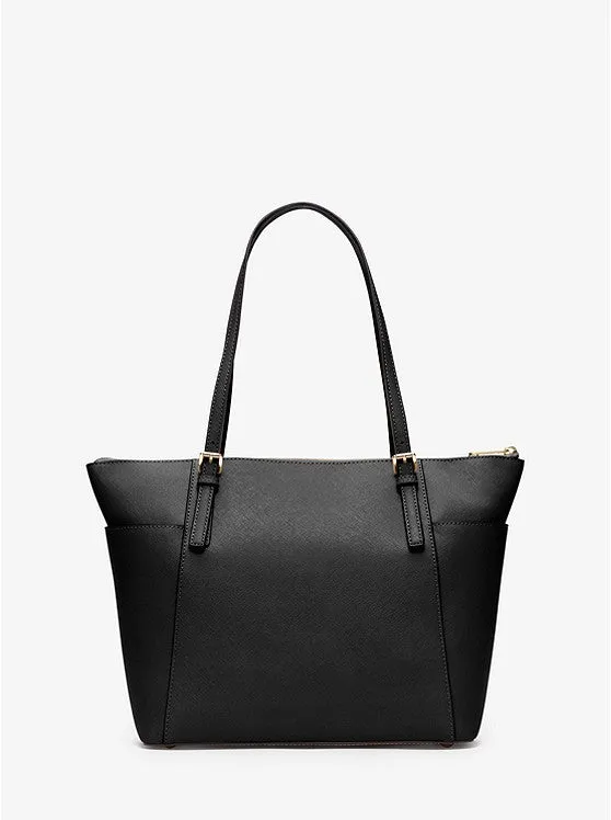 Michael Kors Black Leather Jet Set Medium Travel Tote