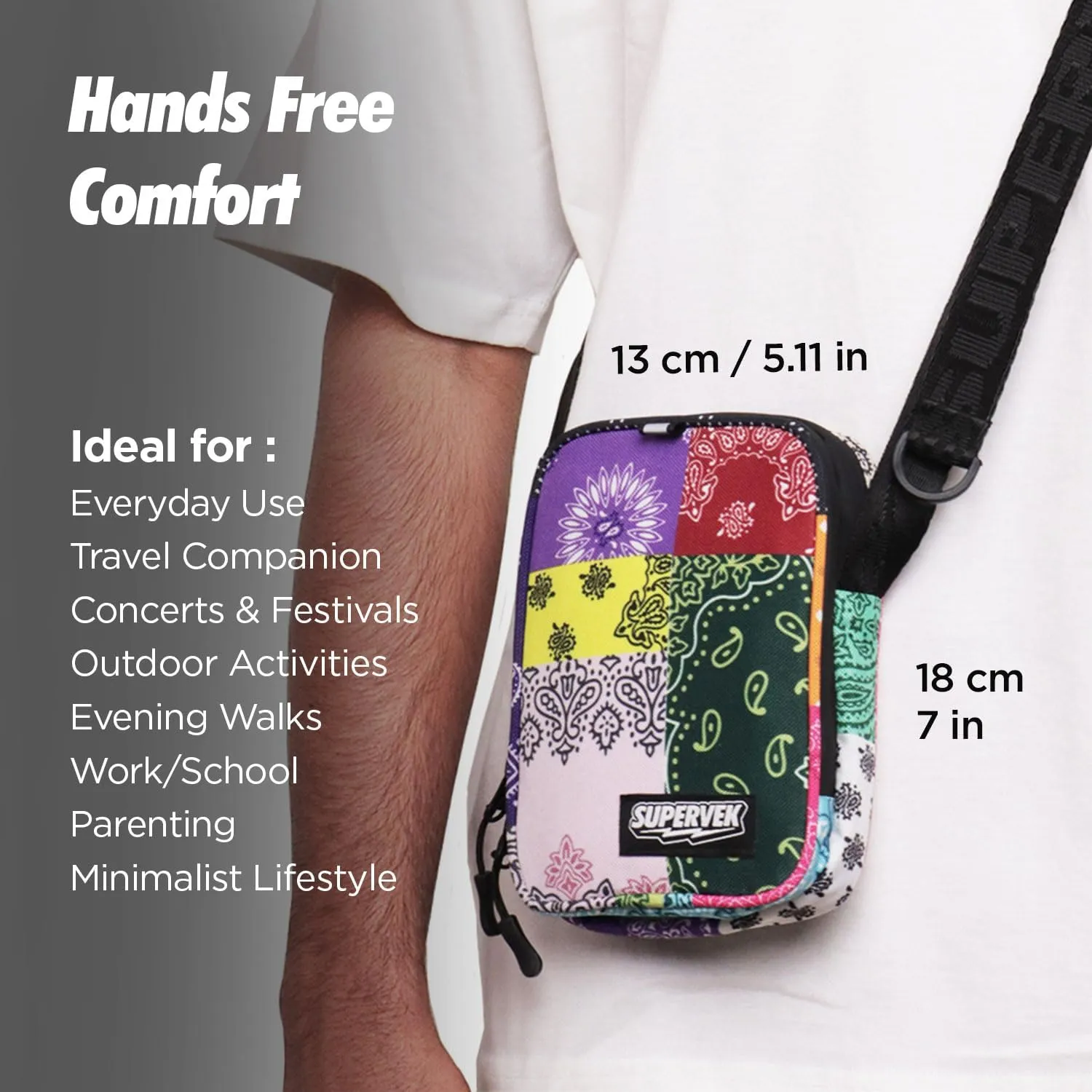Mini Sling Bag PRO - Waterproof Zip, Fabric & Adjustable Fly Strap | Urban Crossbody Travel Chest For Men Women