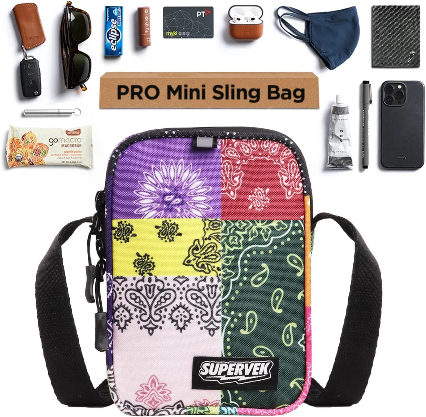 Mini Sling Bag PRO - Waterproof Zip, Fabric & Adjustable Fly Strap | Urban Crossbody Travel Chest For Men Women