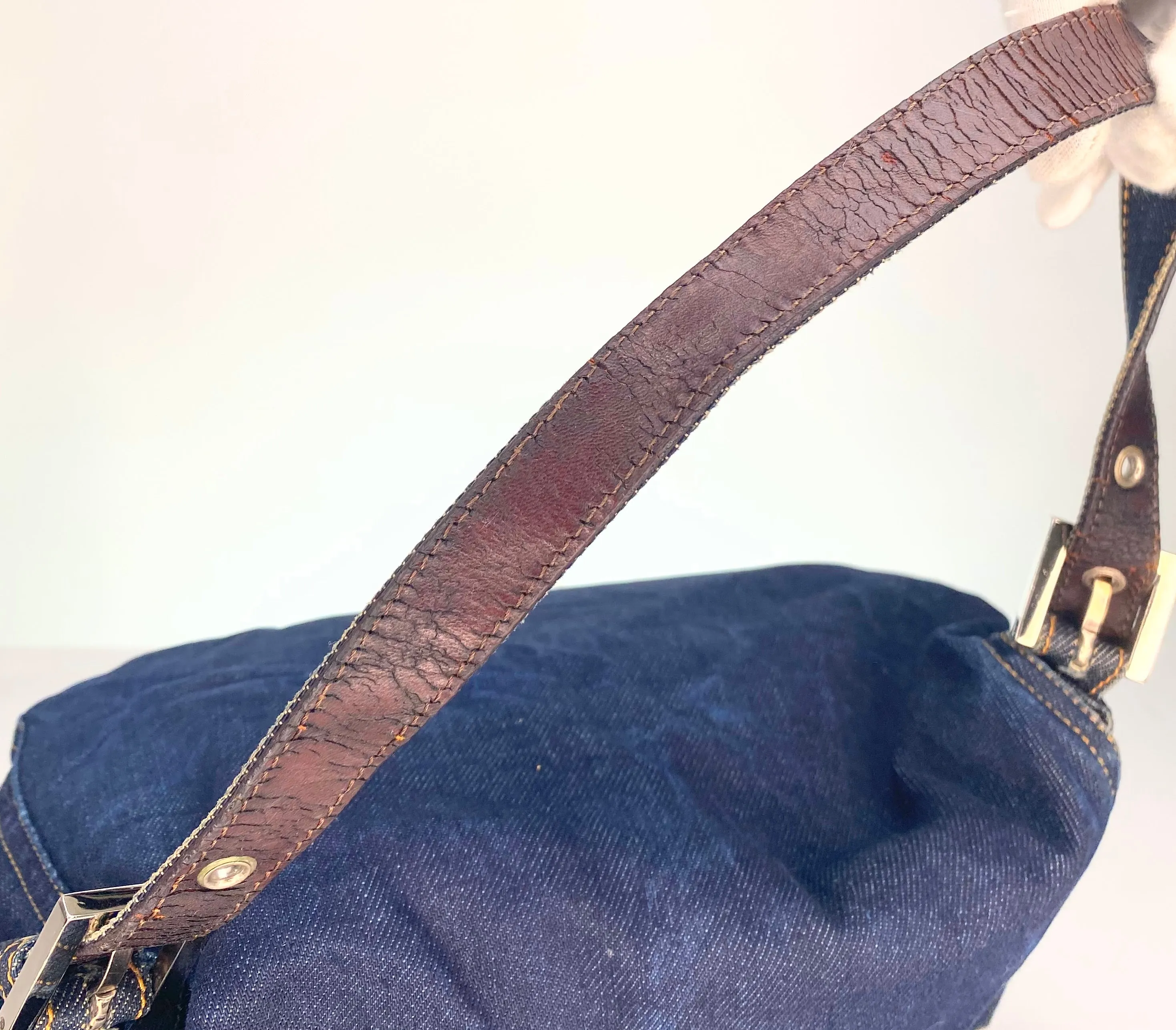 Preloved Fendi Denim Mamma Baguette