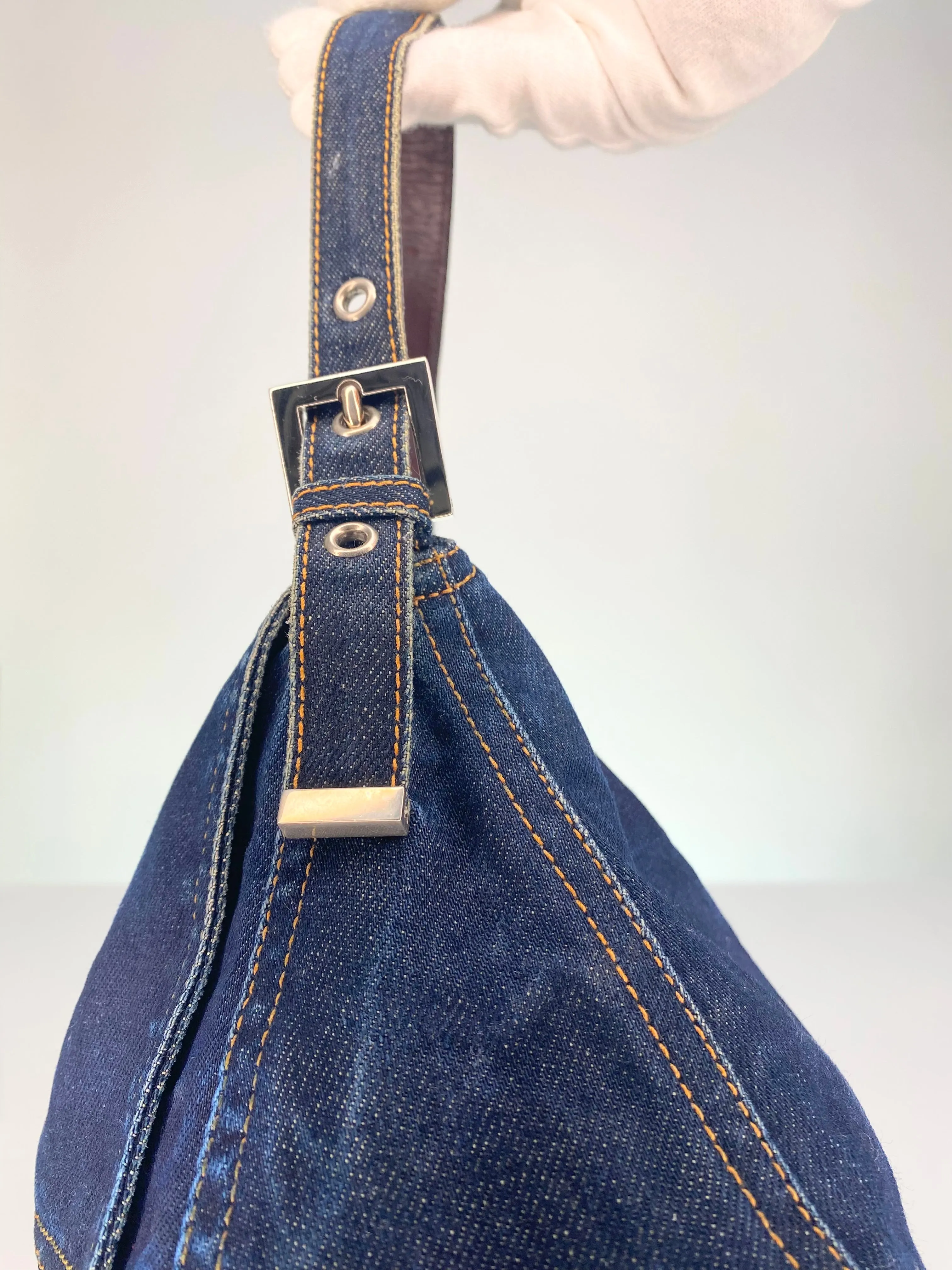Preloved Fendi Denim Mamma Baguette