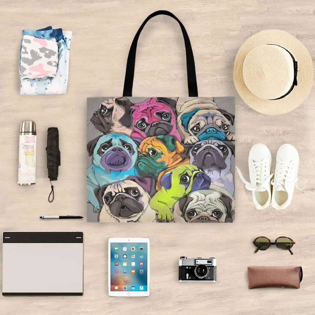 visesunny Fashion Floral Tote Bag with Interior Pocket Lightweight Travel Shoulder Bag Handbag Purse