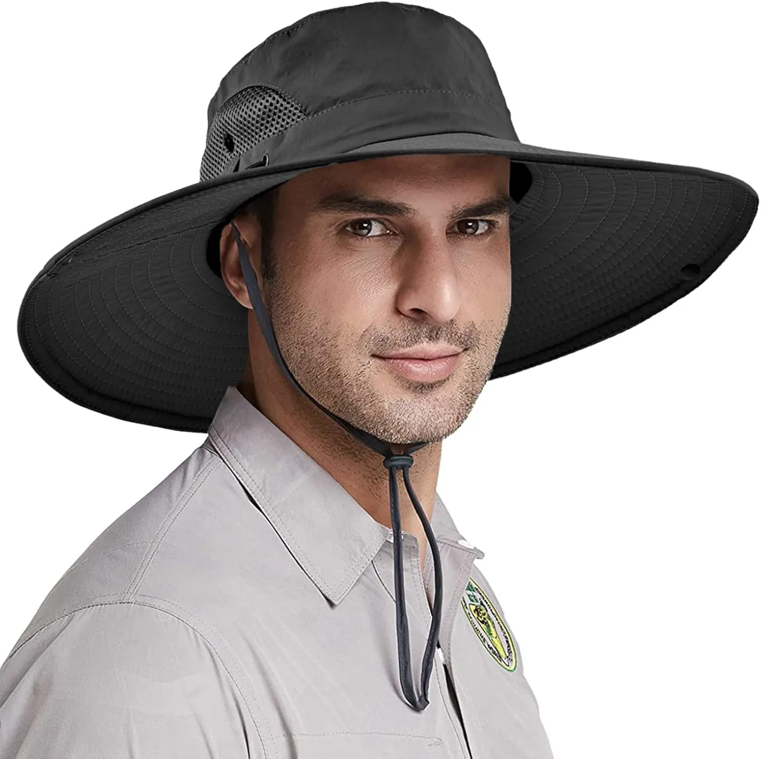 Wide Brim Fishing Sun Hat for Men Women, UPF 50  Waterproof Bucket Boonie Hat Hiking Camping Safari Garden Beach